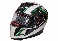 JK311 COBRA Шлем белый с черным и зеленым(9), размер S