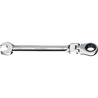 27101-14 Ключ гаечный комбинированный ЗУБР трещоточный шарнирный 14мм