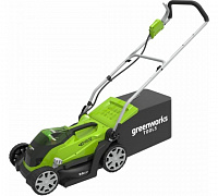 G40LM35 Greenworks Газонокосилка аккум.40В,шир.35 см,выс.32-85мм,без АКБ и ЗУ(2501907)